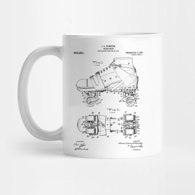 Roller Skates Patent - Derby Fan Skater Art - White by patentpress